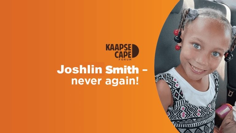 Sentencing in Joshlin Smith case should also focus on tik abuse, says Cape Forum