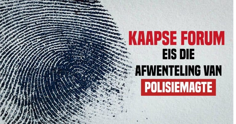 Media-uitnodiging: Kaapse Forum-protesaksie môre by parlement oor afwenteling van polisiemagte